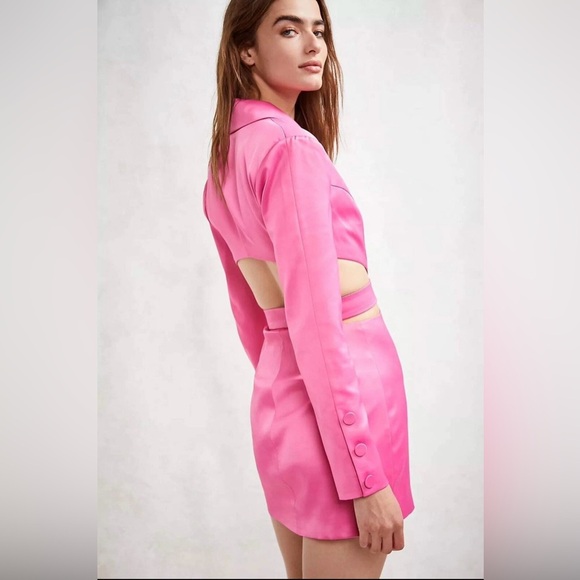 For Love And Lemons Fuchsia Satin Blazer Dress- XS- worn once! - Picture 4 of 16